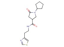1-cyclopentyl-5-oxo-N-[2-(1,3-thiazol-4-yl)ethyl]-3-pyrrolidinecarboxamide