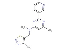 N,6-dimethyl-N-[(4-methyl-1,2,3-thiadiazol-5-yl)methyl]-2-pyridin-3-ylpyrimidin-4-amine
