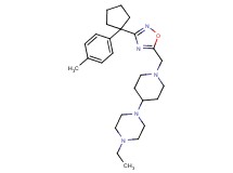 1-ethyl-4-[1-({3-[1-(4-methylphenyl)cyclopentyl]-1,2,4-oxadiazol-5-yl}methyl)-4-piperidinyl]piperazine