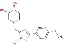 (3S*,4S*)-1-({5-methyl-2-[4-(methylthio)phenyl]-1,3-oxazol-4-yl}methyl)piperidine-3,4-diol