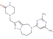 4-{[5-(2-amino-6-methyl-4-pyrimidinyl)-5,6,7,8-tetrahydro-4H-pyrazolo[1,5-a][1,4]diazepin-2-yl]methyl}-2-piperazinone