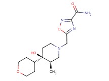 5-{[(3R*,4R*)-4-hydroxy-3-methyl-4-(tetrahydro-2H-pyran-4-yl)piperidin-1-yl]methyl}-1,2,4-oxadiazole-3-carboxamide