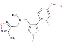 1-[3-(2-fluoro-4-methoxyphenyl)-1H-pyrazol-4-yl]-N-methyl-N-[(4-methyl-1,2,5-oxadiazol-3-yl)methyl]methanamine