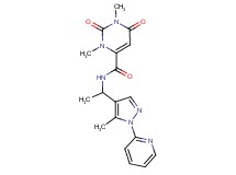 1,3-dimethyl-N-{1-[5-methyl-1-(2-pyridinyl)-1H-pyrazol-4-yl]ethyl}-2,6-dioxo-1,2,3,6-tetrahydro-4-pyrimidinecarboxamide