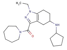 3-(1-azepanylcarbonyl)-N-cyclopentyl-1-ethyl-4,5,6,7-tetrahydro-1H-indazol-5-amine