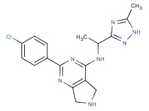 2-(4-chlorophenyl)-N-[1-(5-methyl-1H-1,2,4-triazol-3-yl)ethyl]-6,7-dihydro-5H-pyrrolo[3,4-d]pyrimidin-4-amine