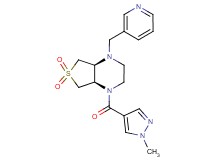 (4aS*,7aR*)-1-[(1-methyl-1H-pyrazol-4-yl)carbonyl]-4-(3-pyridinylmethyl)octahydrothieno[3,4-b]pyrazine 6,6-dioxide