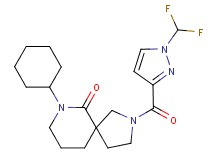 7-cyclohexyl-2-{[1-(difluoromethyl)-1H-pyrazol-3-yl]carbonyl}-2,7-diazaspiro[4.5]decan-6-one