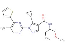 5-cyclopropyl-N-[1-(methoxymethyl)propyl]-1-[5-methyl-4-(2-thienyl)-2-pyrimidinyl]-1H-pyrazole-4-carboxamide