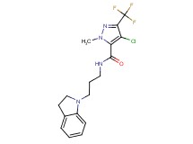 4-chloro-N-[3-(2,3-dihydro-1H-indol-1-yl)propyl]-1-methyl-3-(trifluoromethyl)-1H-pyrazole-5-carboxamide