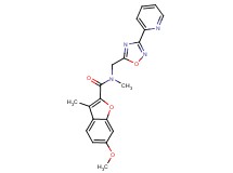 6-methoxy-N,3-dimethyl-N-{[3-(2-pyridinyl)-1,2,4-oxadiazol-5-yl]methyl}-1-benzofuran-2-carboxamide