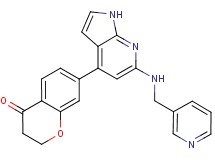 7-{6-[(pyridin-3-ylmethyl)amino]-1H-pyrrolo[2,3-b]pyridin-4-yl}-2,3-dihydro-4H-chromen-4-one