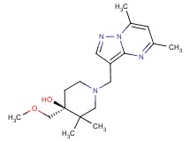 (4S*)-1-[(5,7-dimethylpyrazolo[1,5-a]pyrimidin-3-yl)methyl]-4-(methoxymethyl)-3,3-dimethylpiperidin-4-ol