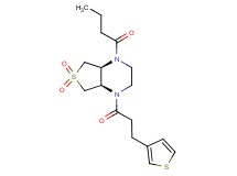 (4aR*,7aS*)-1-butyryl-4-[3-(3-thienyl)propanoyl]octahydrothieno[3,4-b]pyrazine 6,6-dioxide