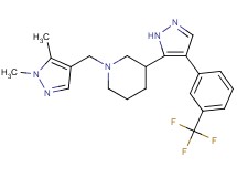 1-[(1,5-dimethyl-1H-pyrazol-4-yl)methyl]-3-{4-[3-(trifluoromethyl)phenyl]-1H-pyrazol-5-yl}piperidine