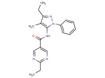 2-ethyl-N-(3-ethyl-4-methyl-1-phenyl-1H-pyrazol-5-yl)pyrimidine-5-carboxamide