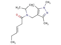 (3E)-N-isopropyl-N-[(1,3,5-trimethyl-1H-pyrazol-4-yl)methyl]hex-3-enamide