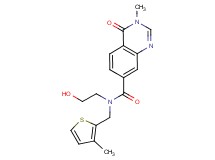 N-(2-hydroxyethyl)-3-methyl-N-[(3-methyl-2-thienyl)methyl]-4-oxo-3,4-dihydroquinazoline-7-carboxamide