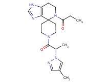 1'-[2-(4-methyl-1H-pyrazol-1-yl)propanoyl]-5-propionyl-1,5,6,7-tetrahydrospiro[imidazo[4,5-c]pyridine-4,4'-piperidine]