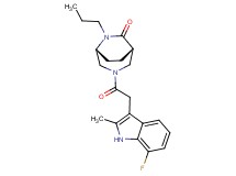 (1S*,5R*)-3-[(7-fluoro-2-methyl-1H-indol-3-yl)acetyl]-6-propyl-3,6-diazabicyclo[3.2.2]nonan-7-one