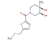 (3S*,4R*)-4-methyl-1-{5-[(methylthio)methyl]-2-furoyl}piperidine-3,4-diol