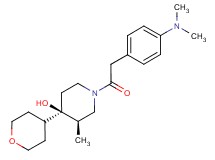 (3R*,4R*)-1-{[4-(dimethylamino)phenyl]acetyl}-3-methyl-4-(tetrahydro-2H-pyran-4-yl)piperidin-4-ol