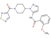 2-methoxy-N-{1-[1-(1,2,5-thiadiazol-3-ylcarbonyl)-4-piperidinyl]-1H-pyrazol-5-yl}benzamide