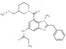 N-(2-benzyl-7-{[3-(methoxymethyl)-1-piperidinyl]carbonyl}-1-methyl-1H-benzimidazol-5-yl)propanamide
