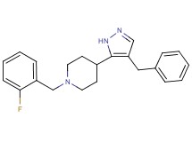 4-(4-benzyl-1H-pyrazol-5-yl)-1-(2-fluorobenzyl)piperidine
