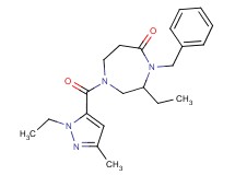 4-benzyl-3-ethyl-1-[(1-ethyl-3-methyl-1H-pyrazol-5-yl)carbonyl]-1,4-diazepan-5-one