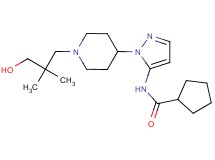 N-{1-[1-(3-hydroxy-2,2-dimethylpropyl)-4-piperidinyl]-1H-pyrazol-5-yl}cyclopentanecarboxamide
