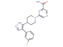 6-{4-[4-(3-fluorophenyl)-1H-pyrazol-5-yl]piperidin-1-yl}pyrazine-2-carboxamide