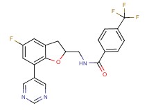 N-{[5-fluoro-7-(5-pyrimidinyl)-2,3-dihydro-1-benzofuran-2-yl]methyl}-4-(trifluoromethyl)benzamide