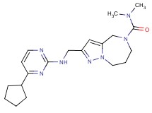 2-{[(4-cyclopentylpyrimidin-2-yl)amino]methyl}-N,N-dimethyl-7,8-dihydro-4H-pyrazolo[1,5-a][1,4]diazepine-5(6H)-carboxamide