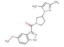 3-{[3-(3,5-dimethyl-1H-pyrazol-1-yl)-1-pyrrolidinyl]carbonyl}-5-methoxy-1H-indazole