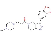 3-(1,3-benzodioxol-5-yl)-5-[3-(4-methyl-1-piperazinyl)propanoyl]-4,5,6,7-tetrahydro-1H-pyrazolo[4,3-c]pyridine bis(trifluoroacetate)