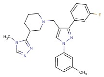 1-{[3-(3-fluorophenyl)-1-(3-methylphenyl)-1H-pyrazol-4-yl]methyl}-3-(4-methyl-4H-1,2,4-triazol-3-yl)piperidine