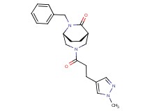 (1S*,5R*)-6-benzyl-3-[3-(1-methyl-1H-pyrazol-4-yl)propanoyl]-3,6-diazabicyclo[3.2.2]nonan-7-one