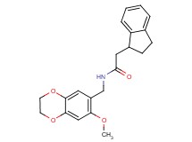 2-(2,3-dihydro-1H-inden-1-yl)-N-[(7-methoxy-2,3-dihydro-1,4-benzodioxin-6-yl)methyl]acetamide