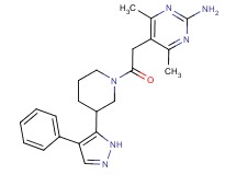 4,6-dimethyl-5-{2-oxo-2-[3-(4-phenyl-1H-pyrazol-5-yl)piperidin-1-yl]ethyl}pyrimidin-2-amine