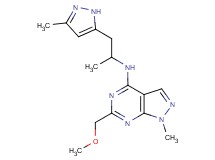 6-(methoxymethyl)-1-methyl-N-[1-methyl-2-(3-methyl-1H-pyrazol-5-yl)ethyl]-1H-pyrazolo[3,4-d]pyrimidin-4-amine