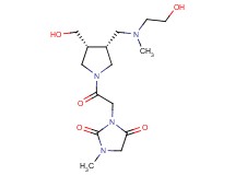 3-{2-[(3R*,4R*)-3-{[(2-hydroxyethyl)(methyl)amino]methyl}-4-(hydroxymethyl)-1-pyrrolidinyl]-2-oxoethyl}-1-methyl-2,4-imidazolidinedione