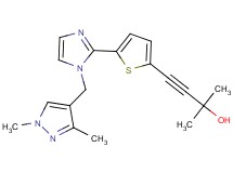 4-(5-{1-[(1,3-dimethyl-1H-pyrazol-4-yl)methyl]-1H-imidazol-2-yl}-2-thienyl)-2-methylbut-3-yn-2-ol