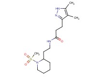 3-(4,5-dimethyl-1H-pyrazol-3-yl)-N-{2-[1-(methylsulfonyl)piperidin-2-yl]ethyl}propanamide