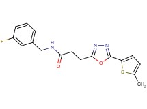 N-(3-fluorobenzyl)-3-[5-(5-methyl-2-thienyl)-1,3,4-oxadiazol-2-yl]propanamide
