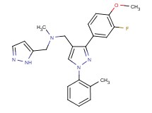 1-[3-(3-fluoro-4-methoxyphenyl)-1-(2-methylphenyl)-1H-pyrazol-4-yl]-N-methyl-N-(1H-pyrazol-5-ylmethyl)methanamine