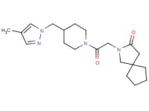 2-(2-{4-[(4-methyl-1H-pyrazol-1-yl)methyl]piperidin-1-yl}-2-oxoethyl)-2-azaspiro[4.4]nonan-3-one