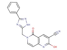 2-hydroxy-5-oxo-6-[(3-phenyl-1H-1,2,4-triazol-5-yl)methyl]-5,6-dihydro-1,6-naphthyridine-3-carbonitrile