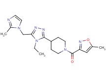 4-{4-ethyl-5-[(2-methyl-1H-imidazol-1-yl)methyl]-4H-1,2,4-triazol-3-yl}-1-[(5-methylisoxazol-3-yl)carbonyl]piperidine