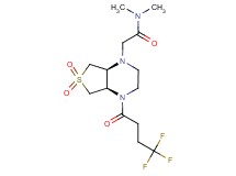 2-[(4aR*,7aS*)-6,6-dioxido-4-(4,4,4-trifluorobutanoyl)hexahydrothieno[3,4-b]pyrazin-1(2H)-yl]-N,N-dimethylacetamide